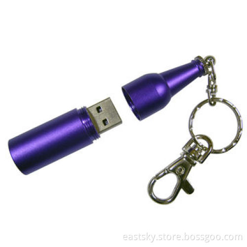 Customized Metal Bottle-shaped USB Flash Drive with Built-in Password ProtectionNew